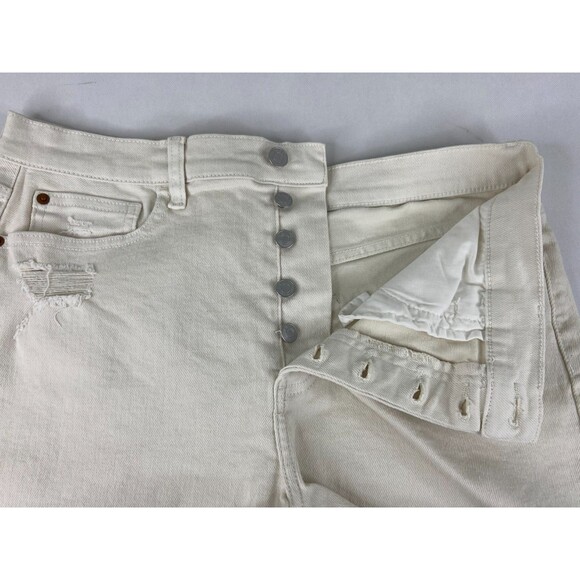 Cello Women XL Denim Shorts Beige High Waist Mom NWT - Picture 4 of 8